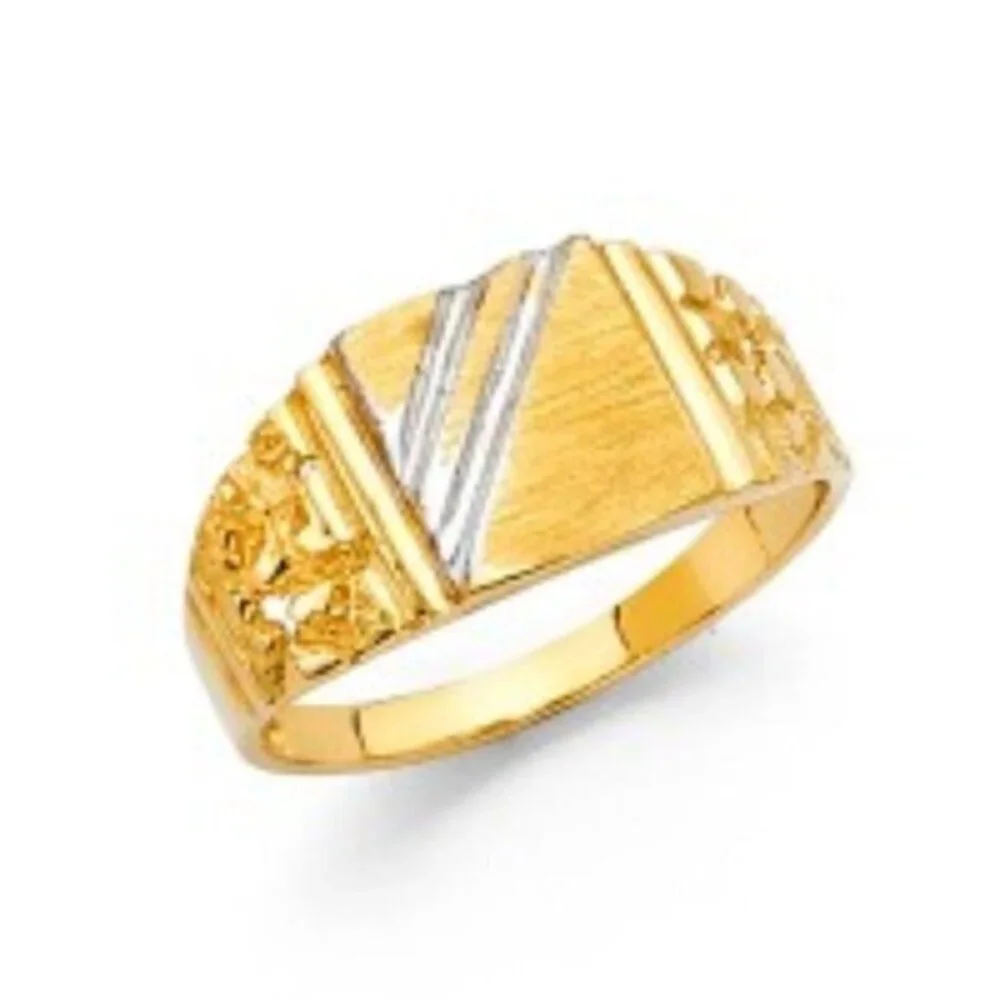 14k Yellow gold Blue CZ Signet Ring sz 2 3 4 5 6